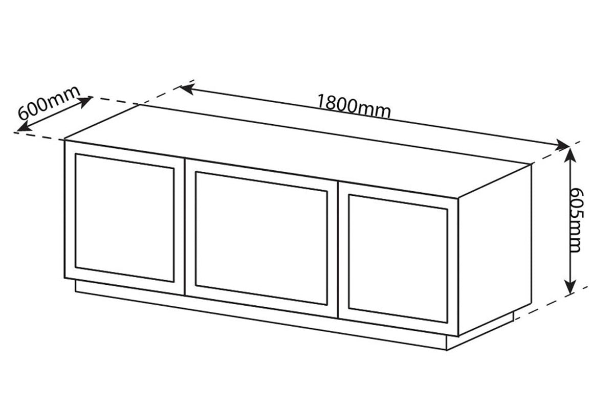 Tauris Platinum 1800 TV Cabinet - Dimensions