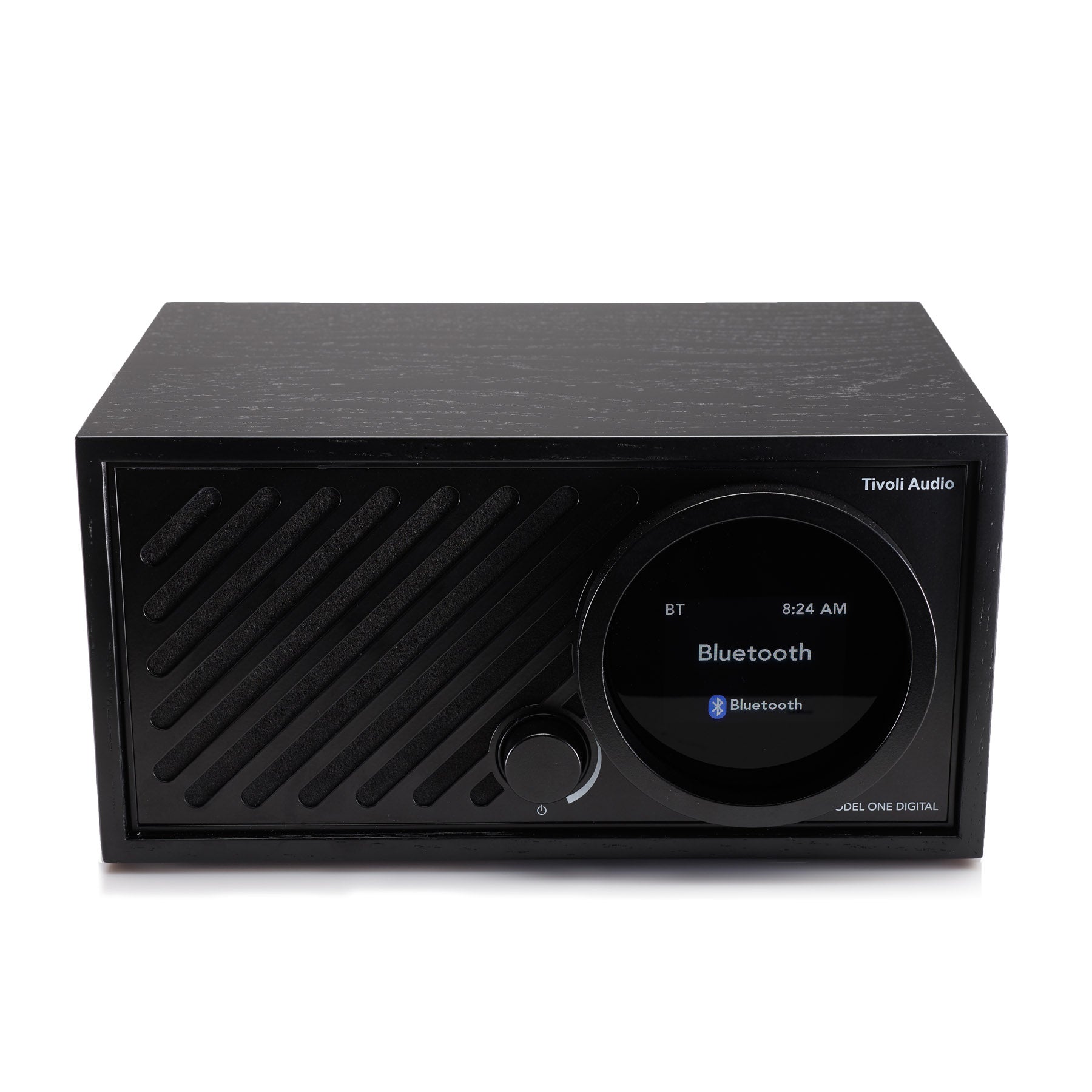 Top of black Tivoli Audio Model One Digital Gen 3 on white background