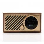 Front of walnut Tivoli Audio Model One Digital Gen 3 on white background