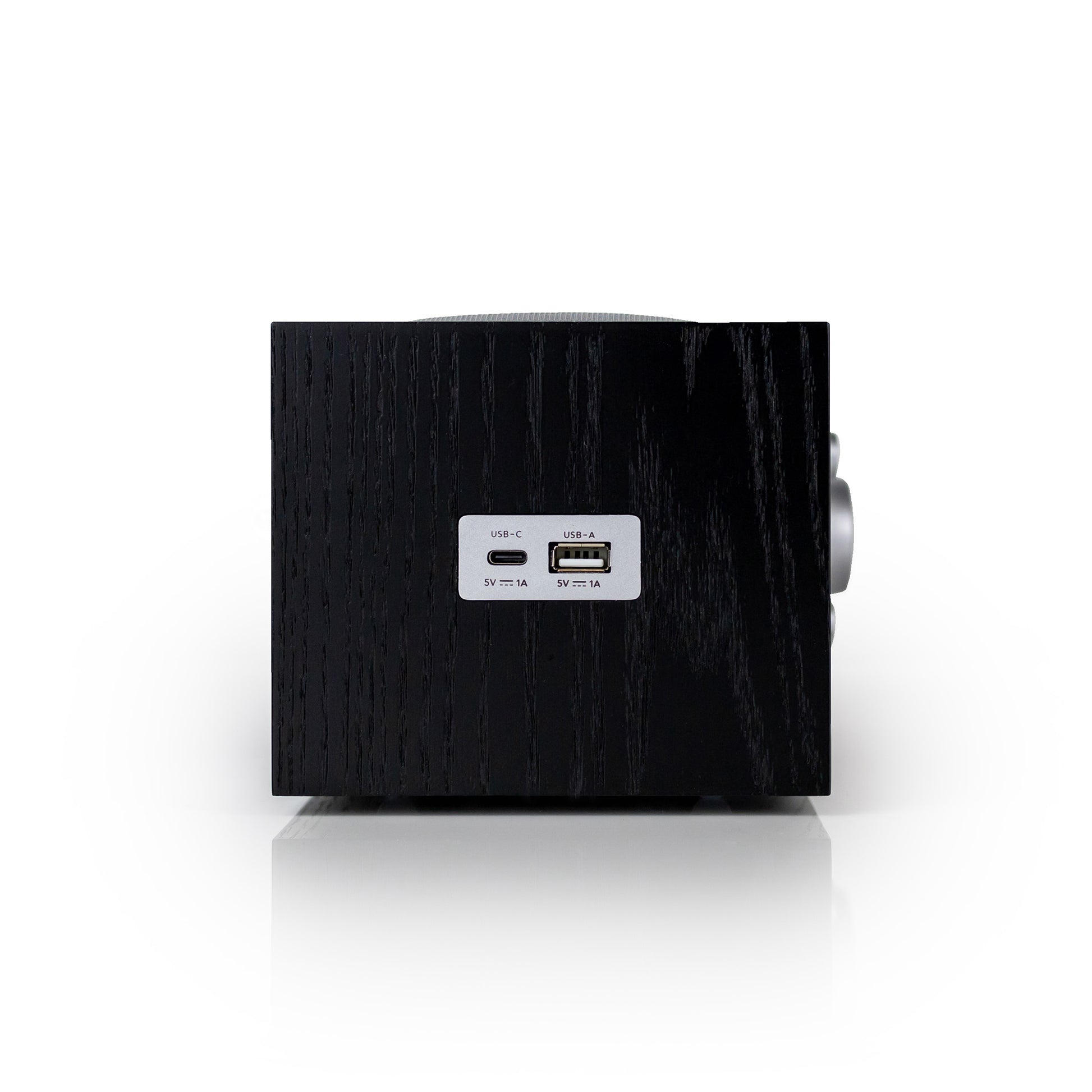 Side of Tivoli Audio Model Three BT with USB-C in black