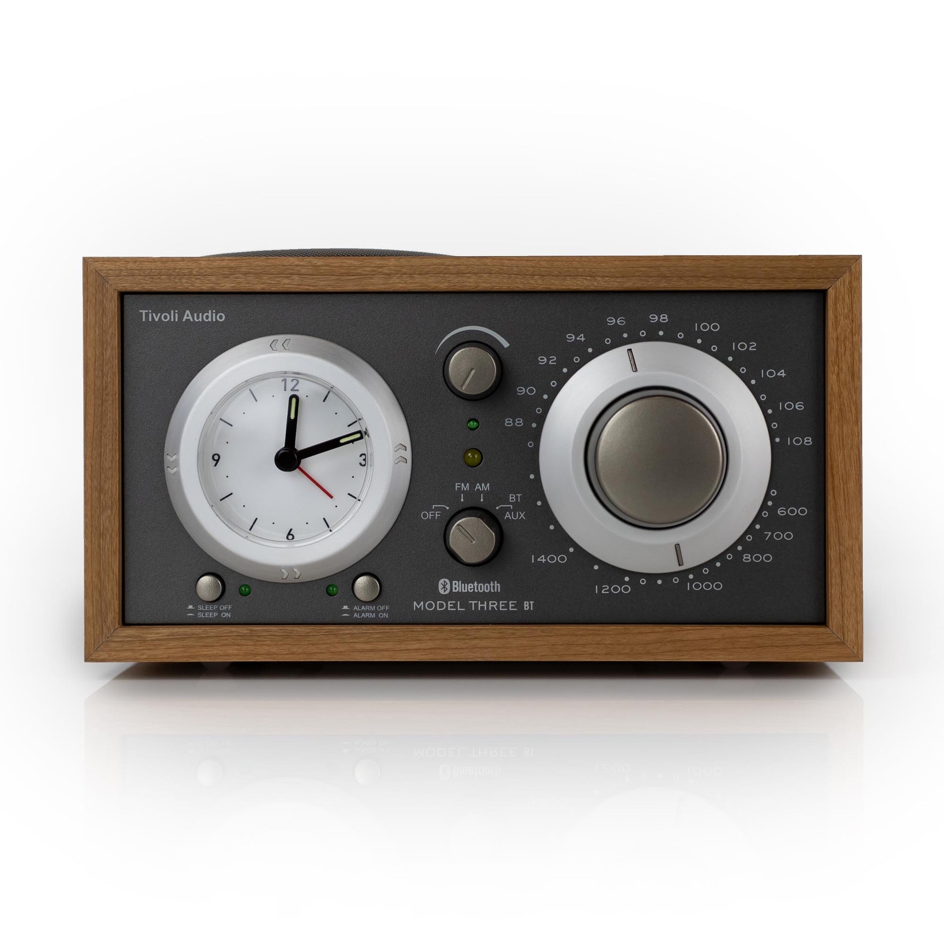 Tivoli Audio Model Three BT with USB-C front view in cherry