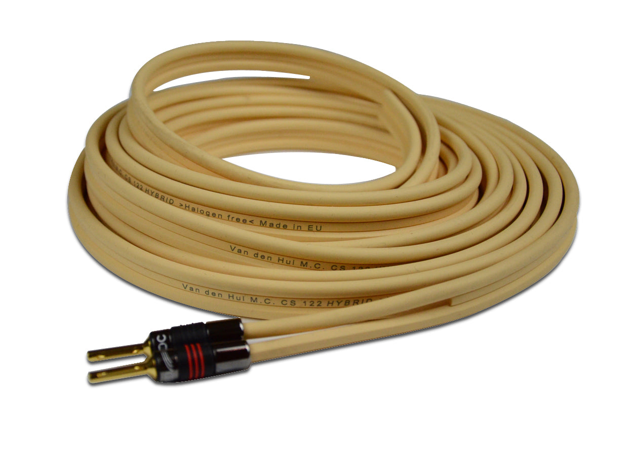 Van den Hul CS-122 Hybrid Speaker Cable - Terminated pair with QED AirLoc Metal cold-welded banana plugs