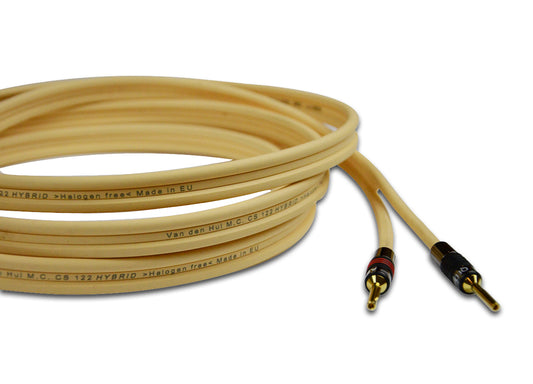 Van den Hul CS-122 Hybrid Speaker Cable - Terminated pair with QED AirLoc Metal cold-welded banana plugs