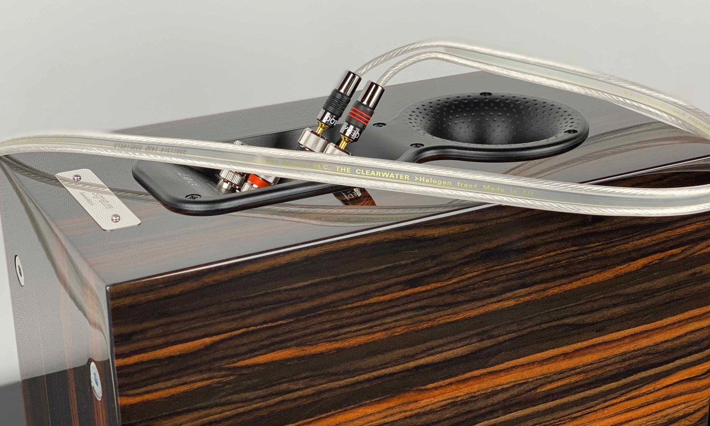 Van den Hul The Clearwater speaker cable terminated with QED AirLoc Metal banana plugs