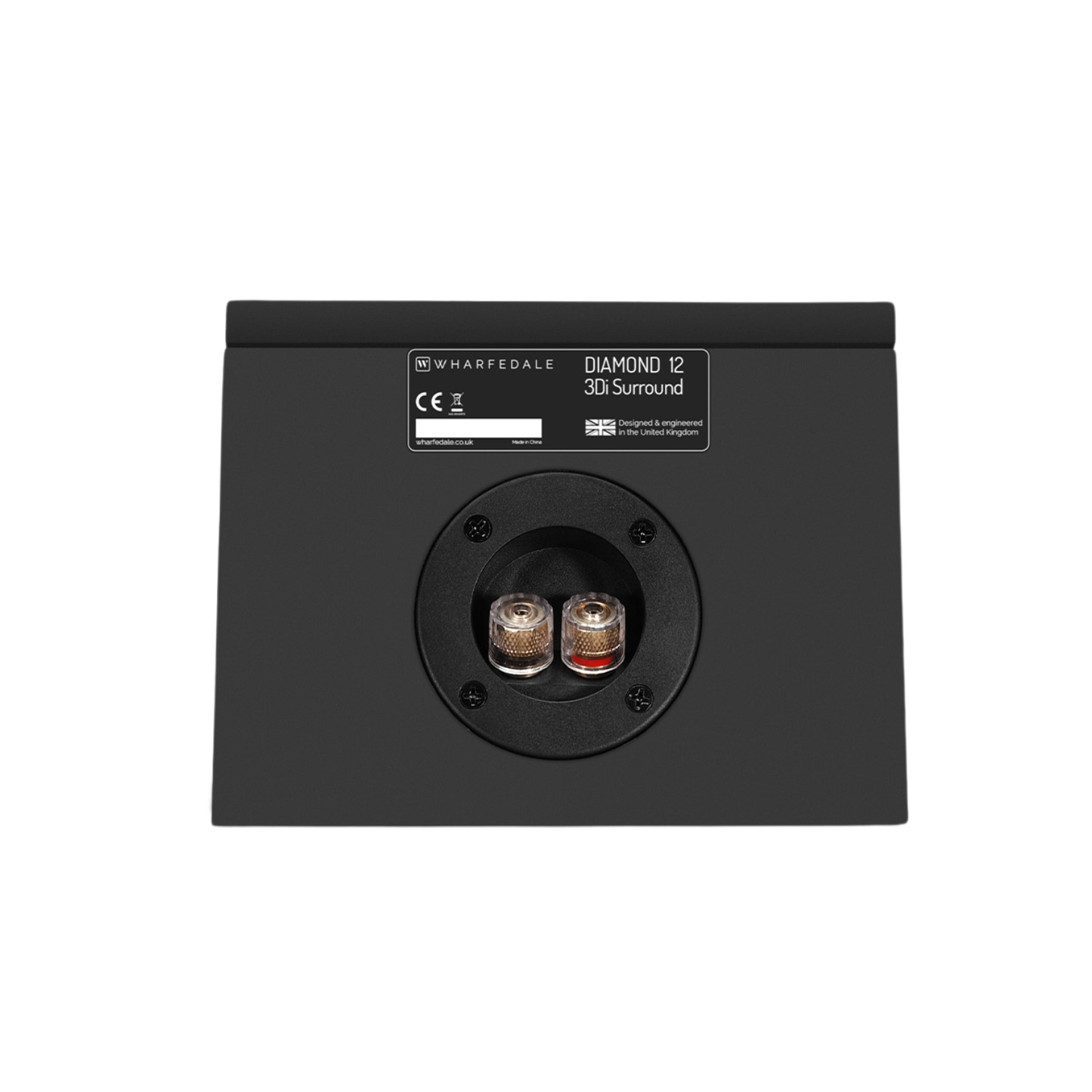 Back of black Wharfedale Diamond 12.3Di Surround Speaker
