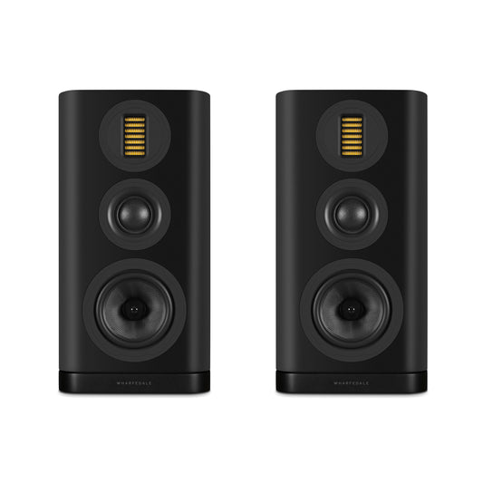 Wharfedale EVO5.2 Bookshelf Speakers front in black