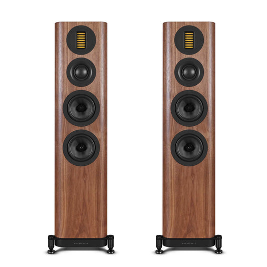 Wharfedale EVO5.3 Floorstanding Speakers front in walnut