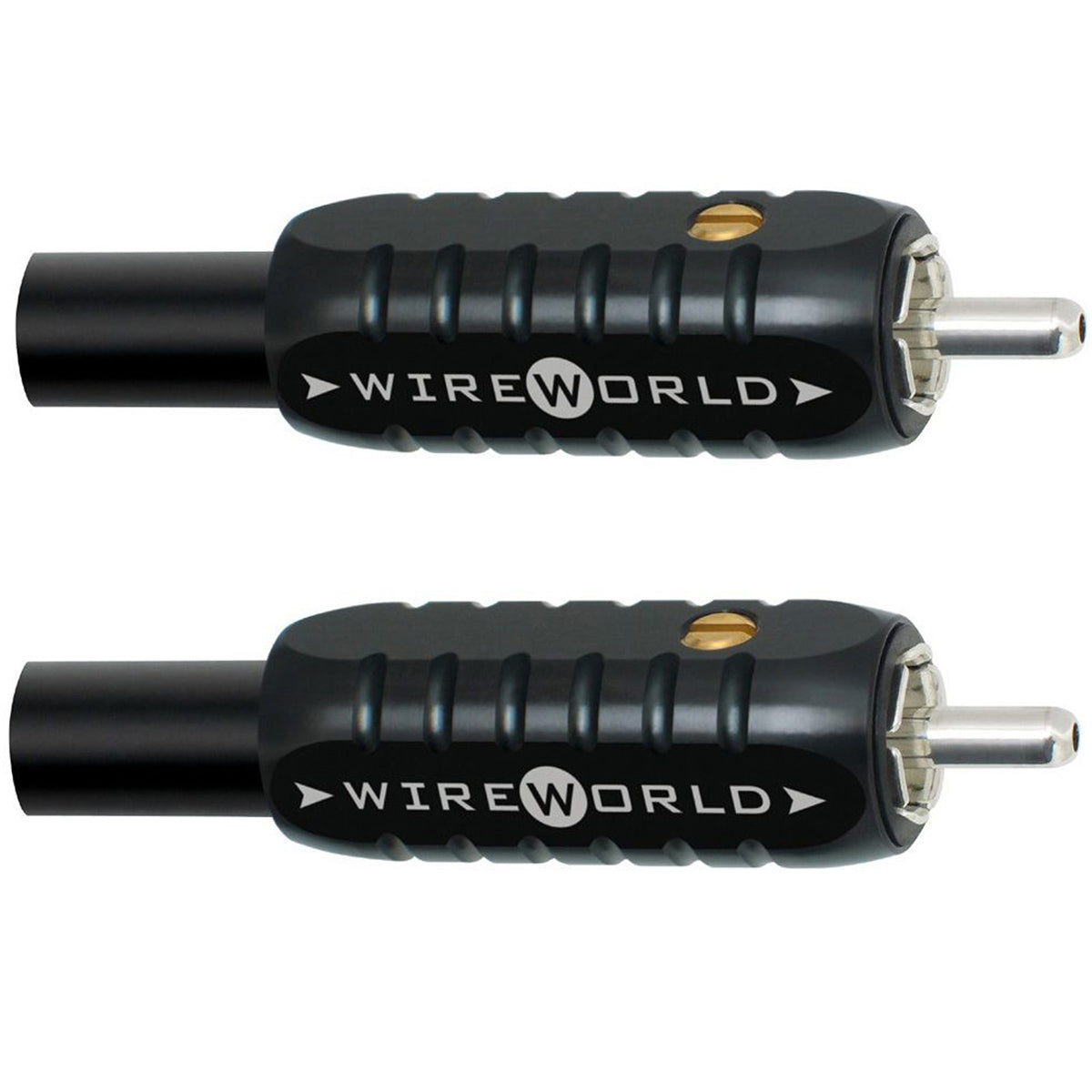 Wireworld Equinox 8 RCA Cable - Closeup of patented Silver-Tube RCA connectors