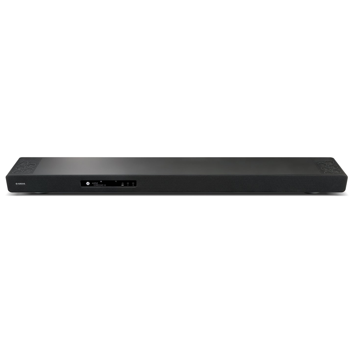Black soundbar on a white background