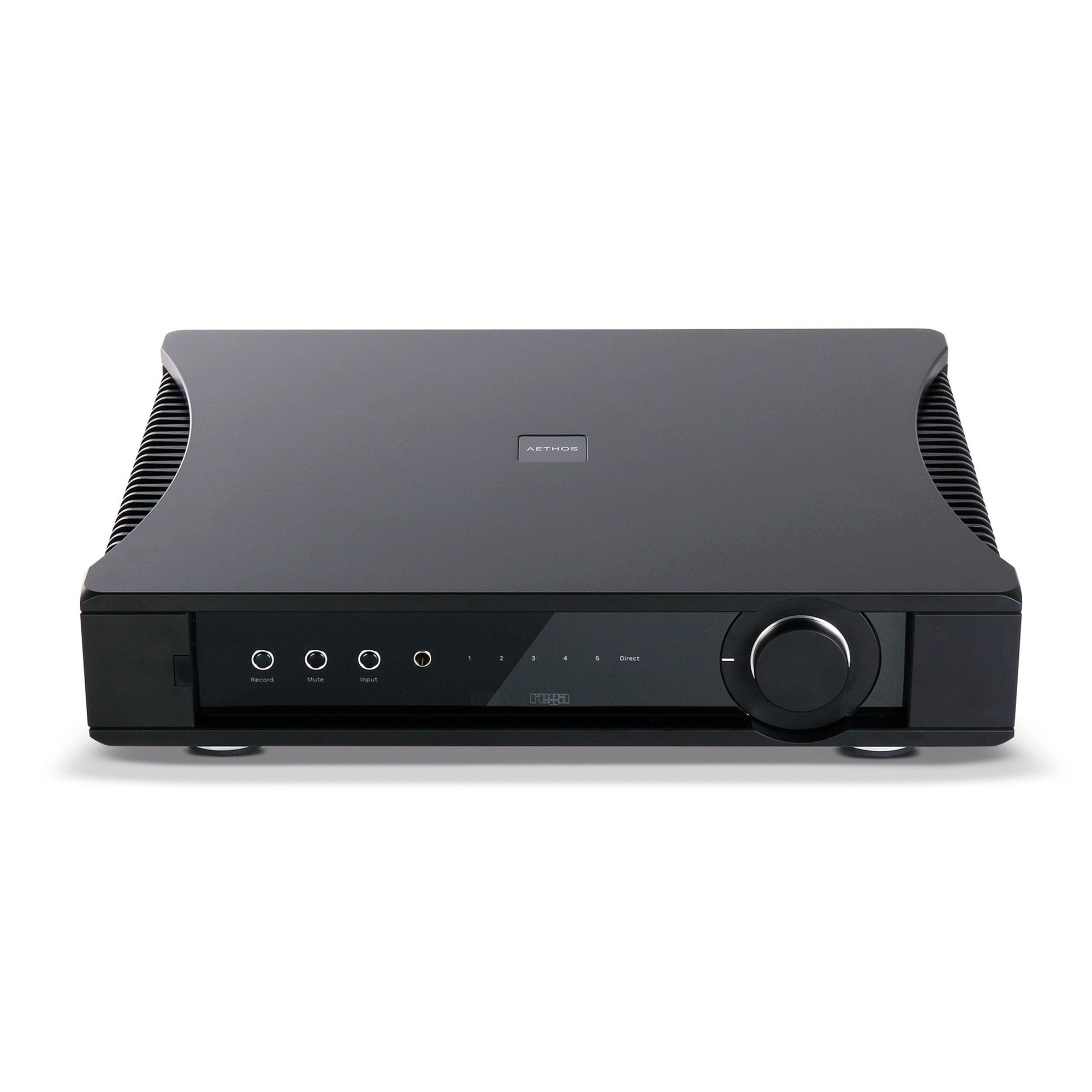 How is a subwoofer connected to the Rega Aethos?