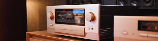 accuphase amplifier on bench