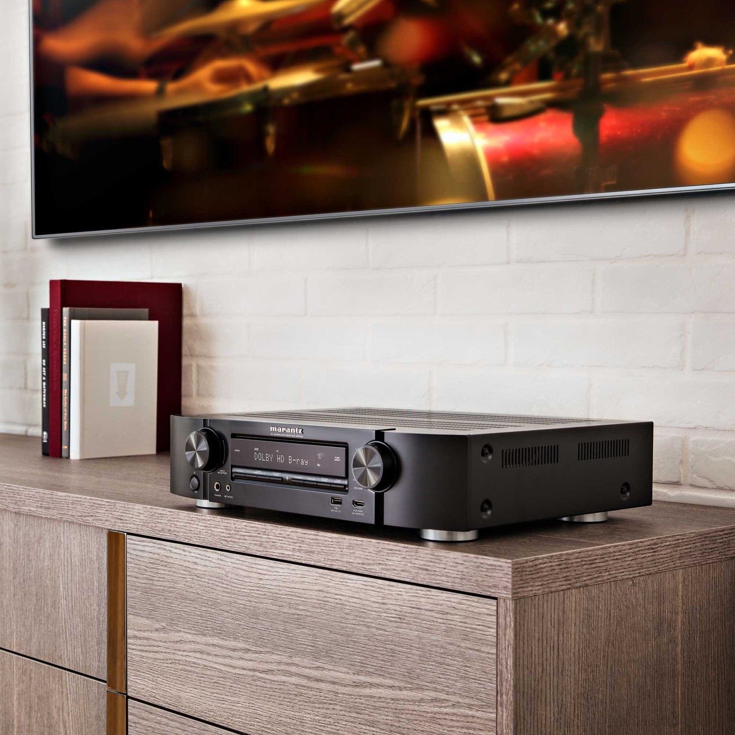 Marantz Amplifier sitting on TV unit
