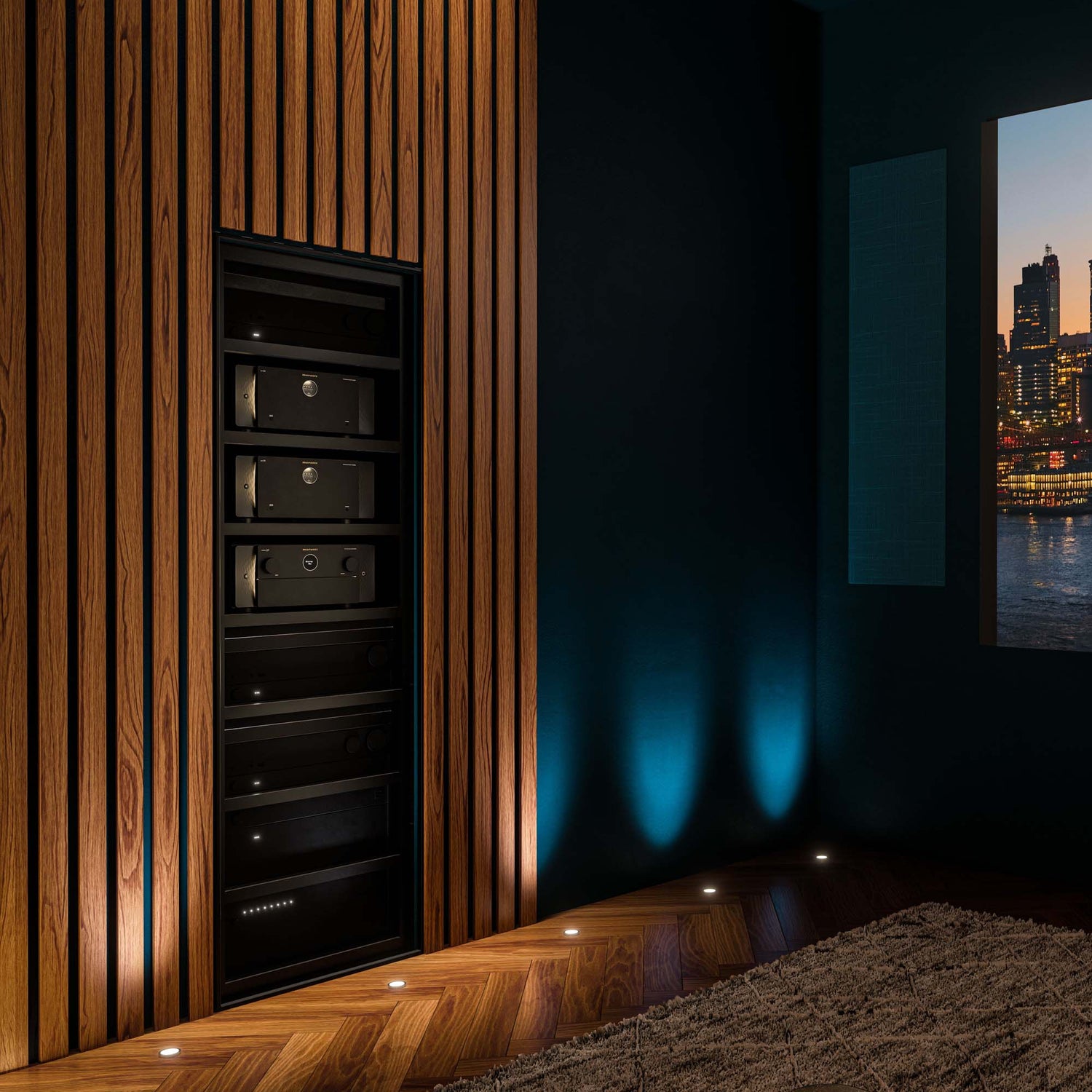 Home Theatre Receivers in AV Rack