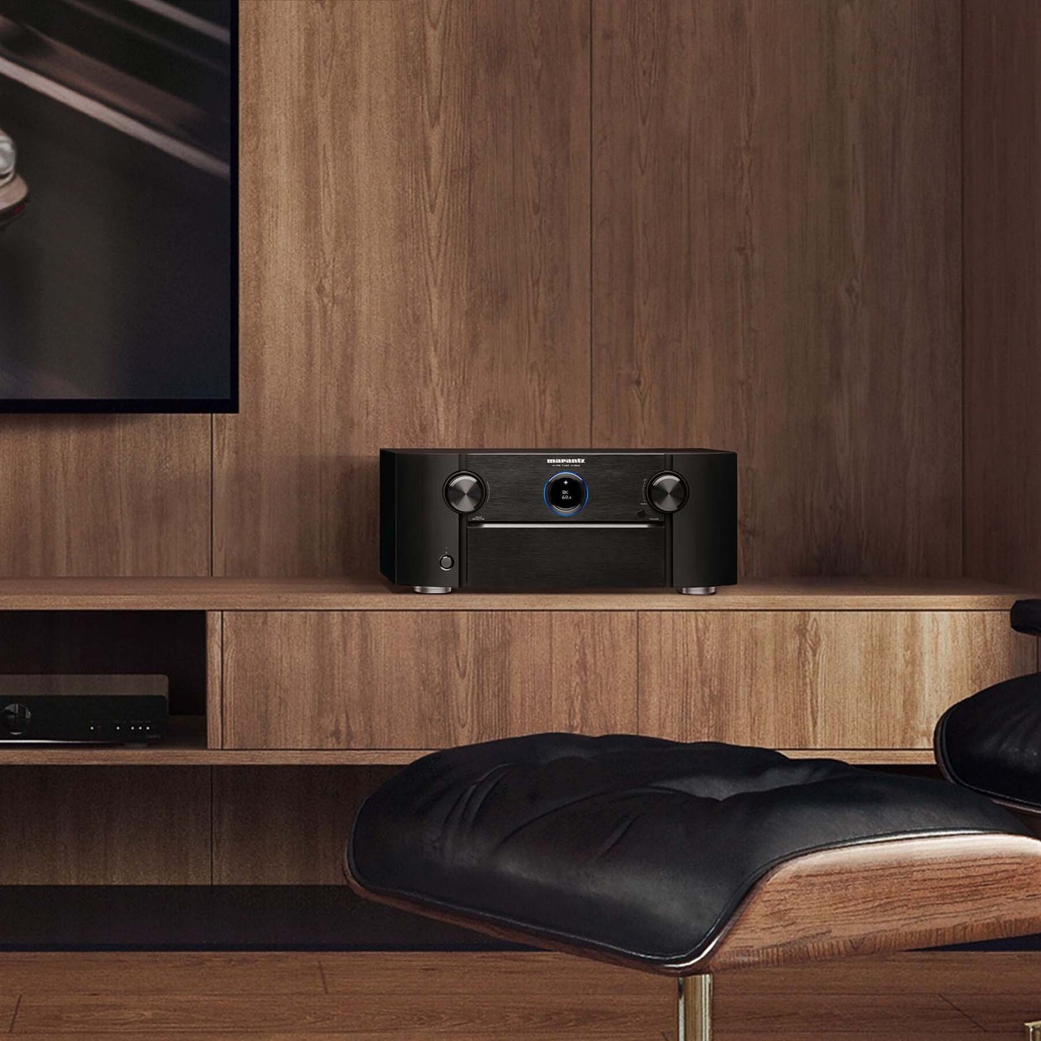 Home Theatre Pre Amp on Cabinet