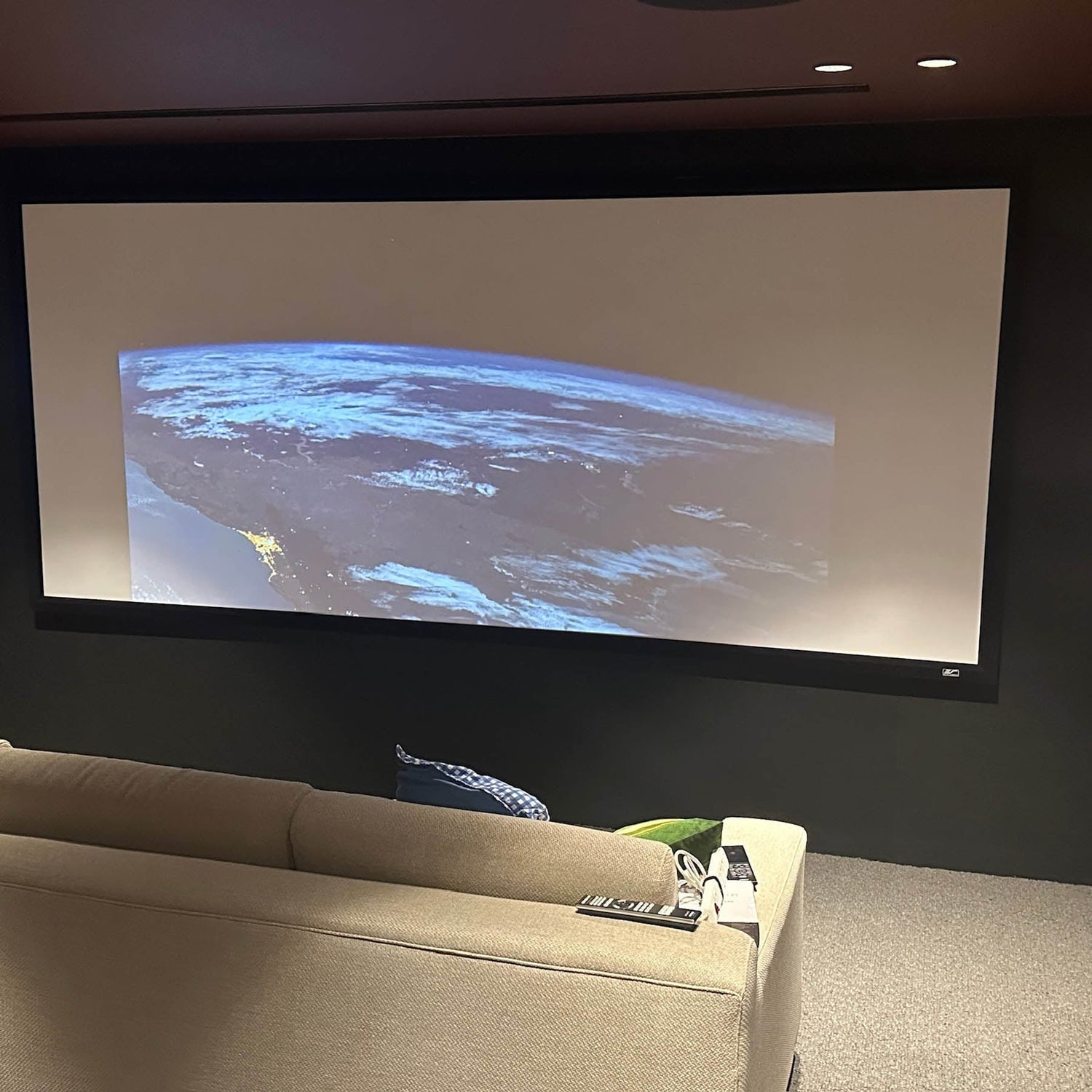 Projector Screen in cinema room