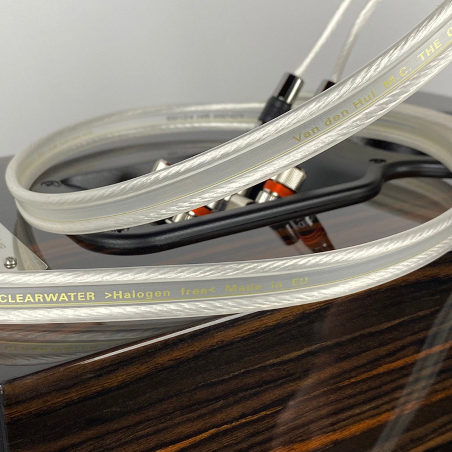 speaker cable on top of speaker