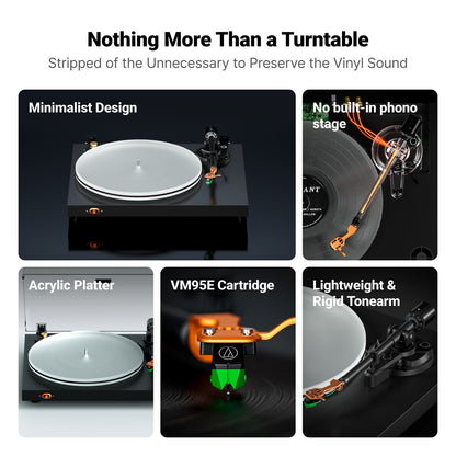 Turntable with features highlighted on a white background