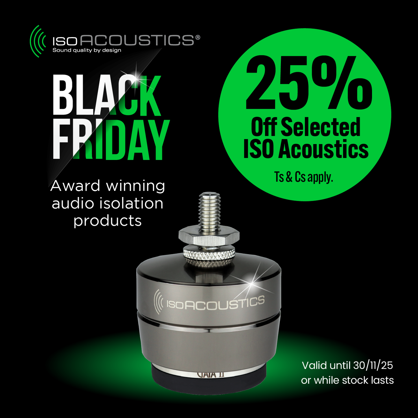 IsoAcoustics Black Friday promo