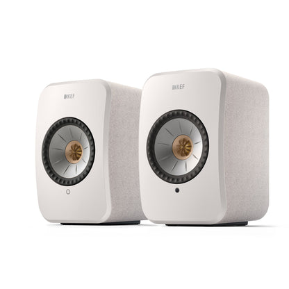 Kef LSX II Speakers in Cotton White