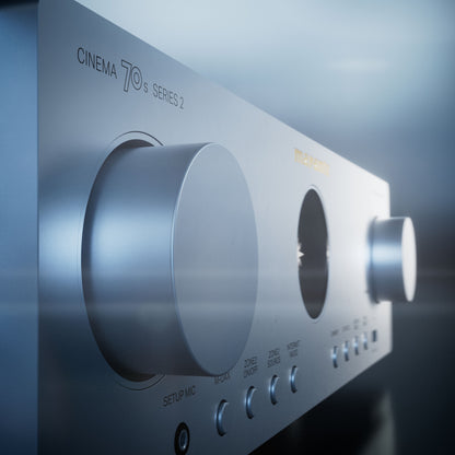 Marantz Cinema 70s Series 2 7.2 Channel 8K AV Receiver - close up silver model