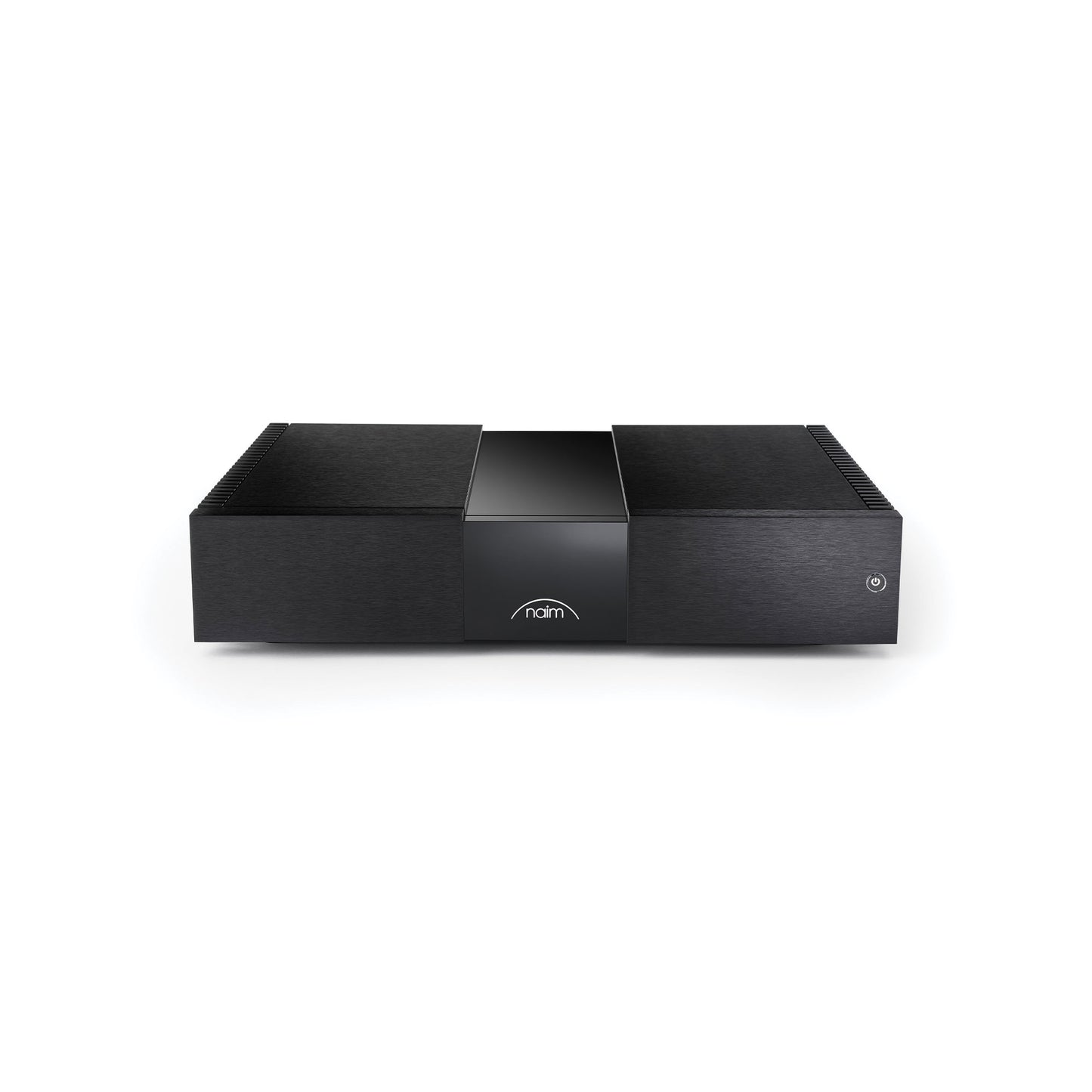 Front view of Naim NAP 250 Power Amplifier on white background
