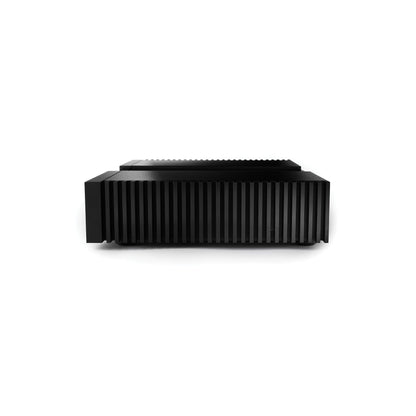 Side view of Naim NSC 222 Streaming Pre-Amp on white background