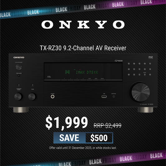 Onkyo TX-RZ30 9.2-Channel AV Receiver with Black Friday sale banner