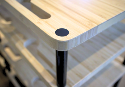 Close up of PlenQ Bamboo 4 Hi-Fi Rack