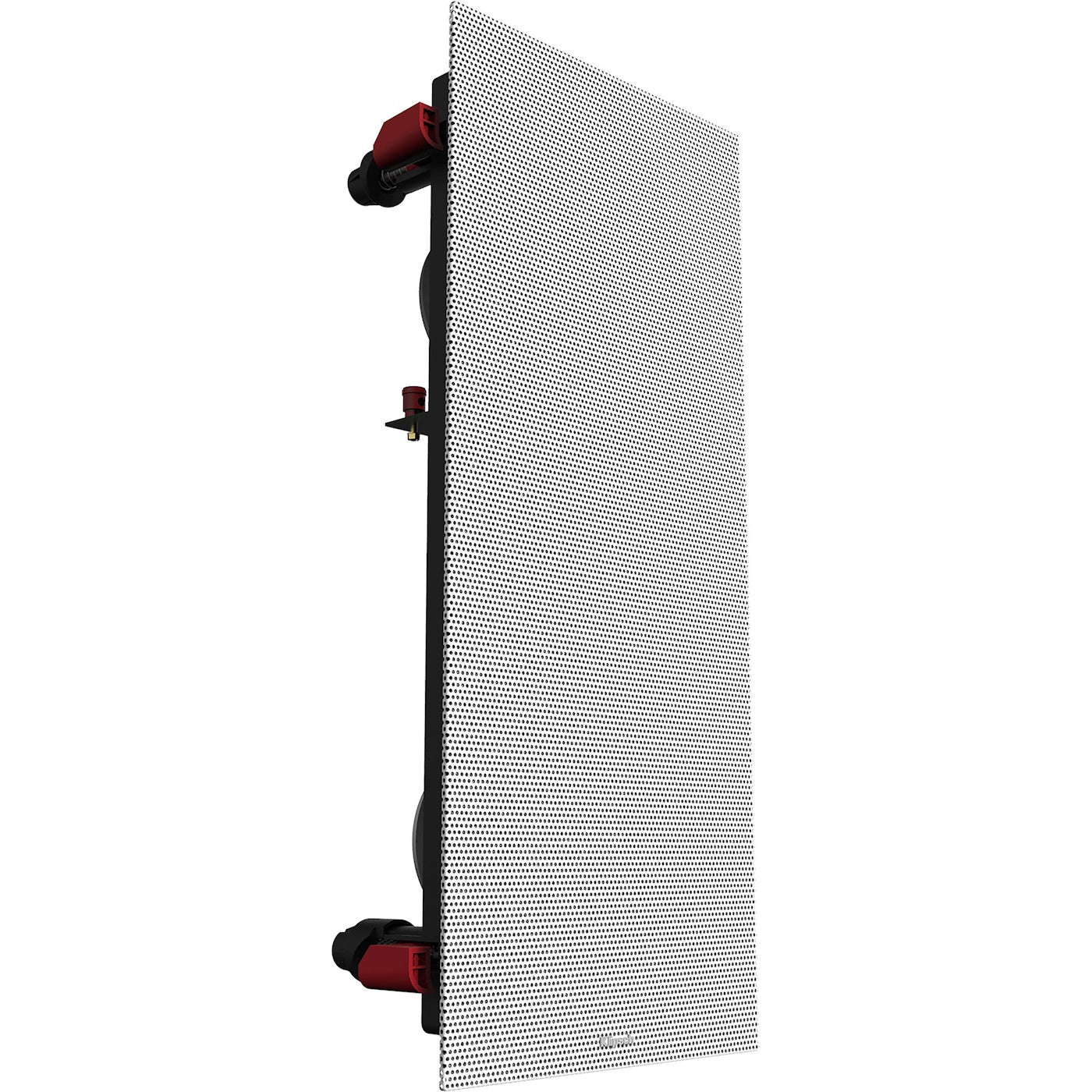 Klipsch PRO-25RW LCR In-Wall Speaker with grille on shown on angle