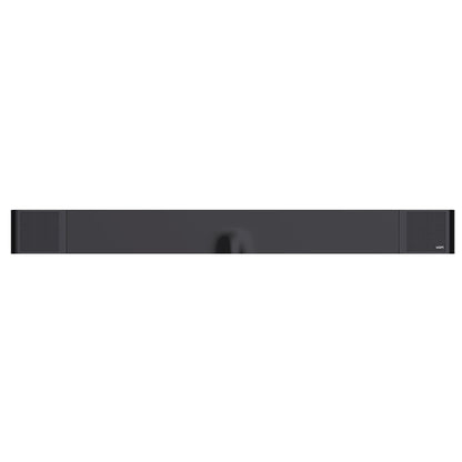 Gloss black WiiM Bar 3.0.2 Dolby Atmos Soundbar on white background