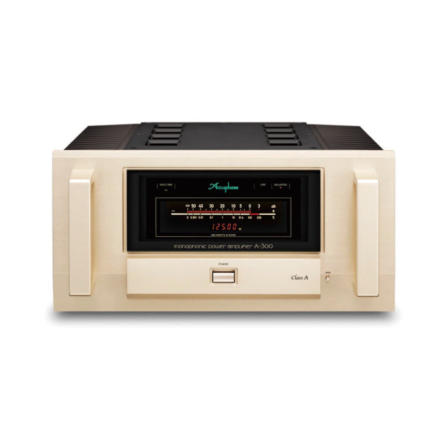 Front view of Accuphase A-300 Class A Mono Power Amplifier on white background