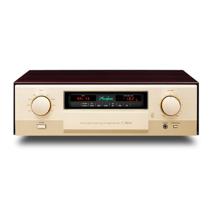 Front view of Accuphase C-2900 Preamplifier on white background