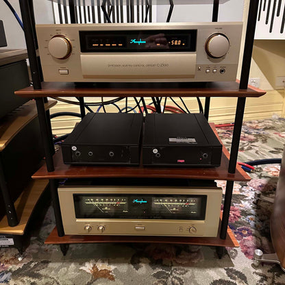 Accuphase C-2300 Preamplifier with other audio gear on a hifi rack