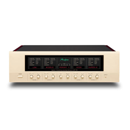Front view of gold Accuphase DF-75 Digital Active Crossover on white background