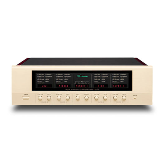 Front view of gold Accuphase DF-75 Digital Active Crossover on white background