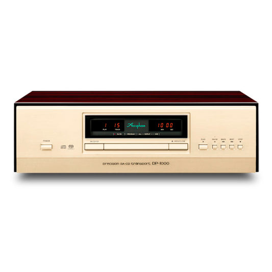 Front view of Accuphase DP-1000 SACD/CD Transport on white background