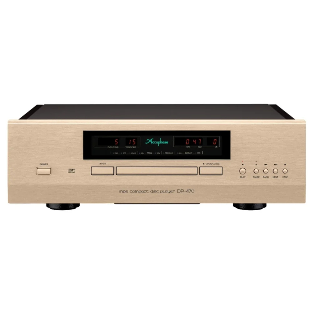 Gold Accuphase DP-470 CD Player on white background