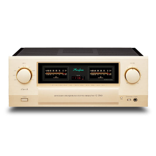 Front view of Accuphase E-700 Integrated Amplifier on white background