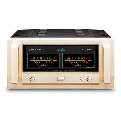 Front view of Accuphase P-7500 Stereo Power Amplifier on white background