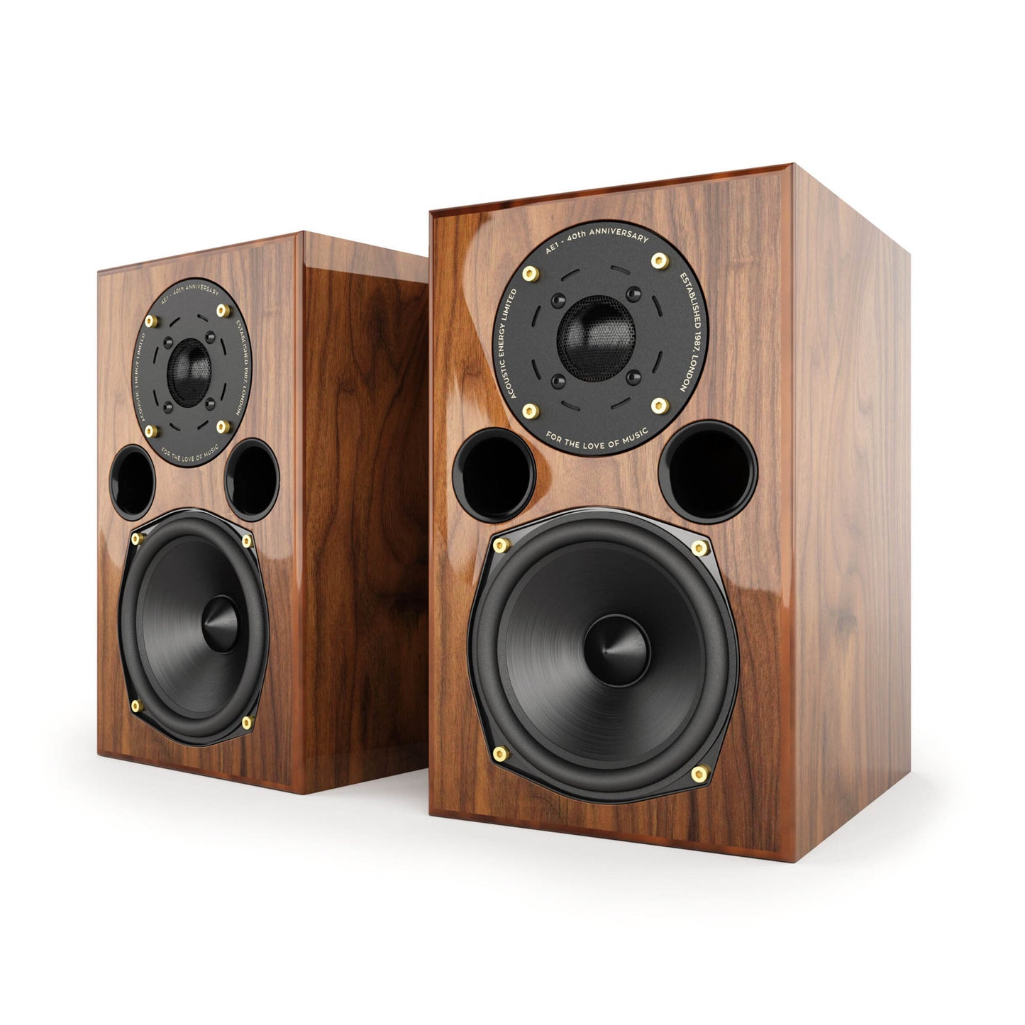 Pair of Acoustic Energy AE1 40th Anniversary Edition in gloss walnut