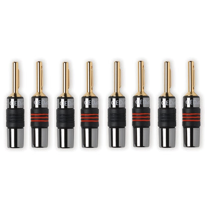 QED Airloc Metal Banana Plugs (8 Pack)