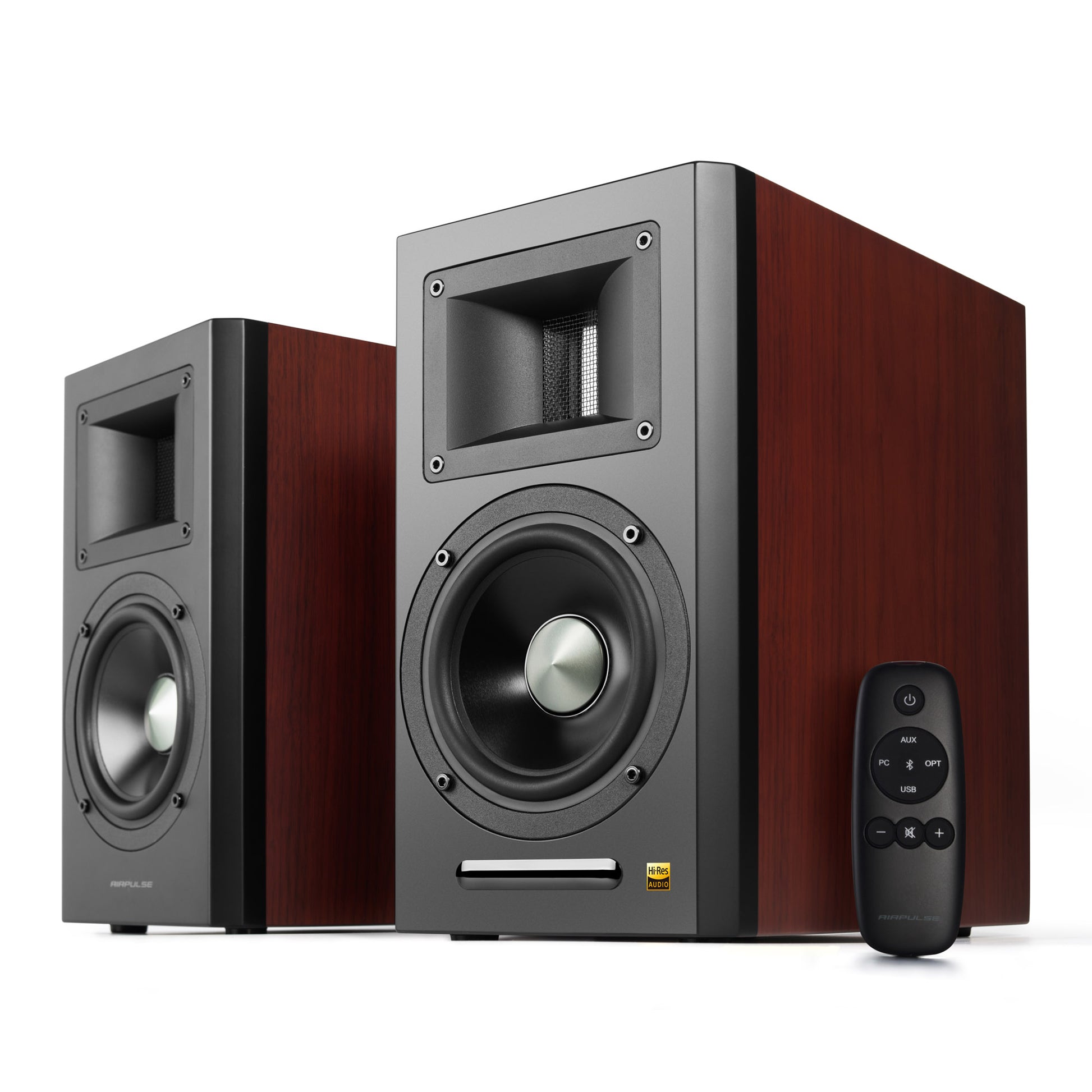 Airpulse A100HD Active Speakers - Shown with Remote Control