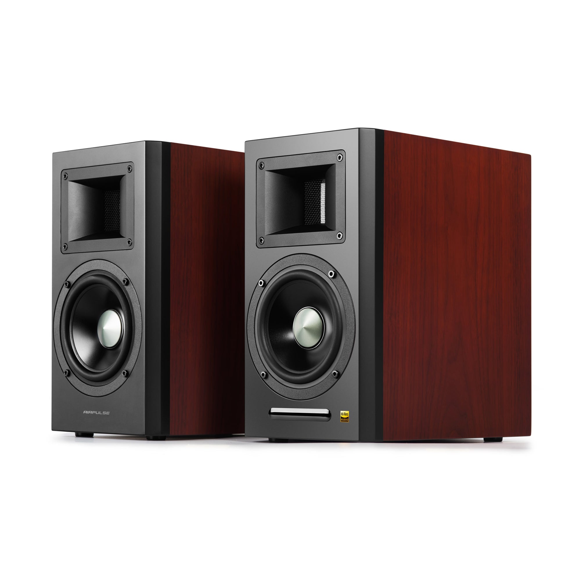 Airpulse A100HD Active Speakers - Beautiful Cherry Wood Finish