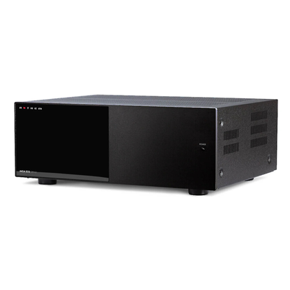 Front angle view of Anthem MCA 225 Gen 2 Power Amplifier on white background