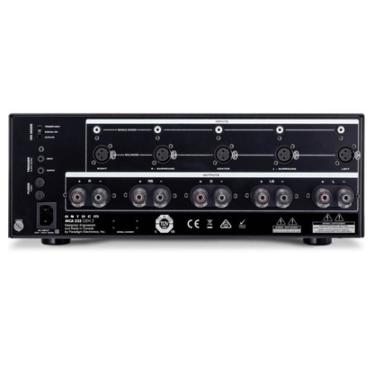 Back view of Anthem MCA 525 Gen 2 Power Amplifier on white background