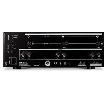 Back view of Anthem MCA 325 Gen 2 Power Amplifier on white background