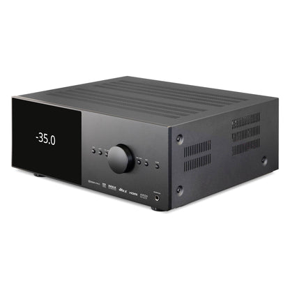 Angle view of Anthem MRX 740 8K Home Theatre Receiver on white background