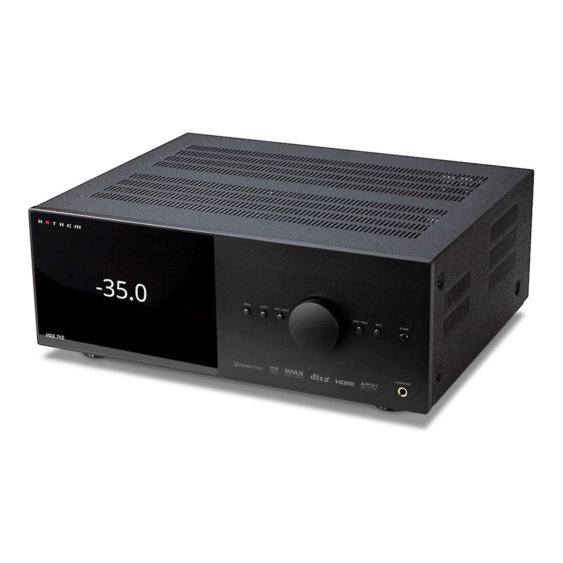Top angle view of Anthem MRX 740 8K Home Theatre Receiver on white background