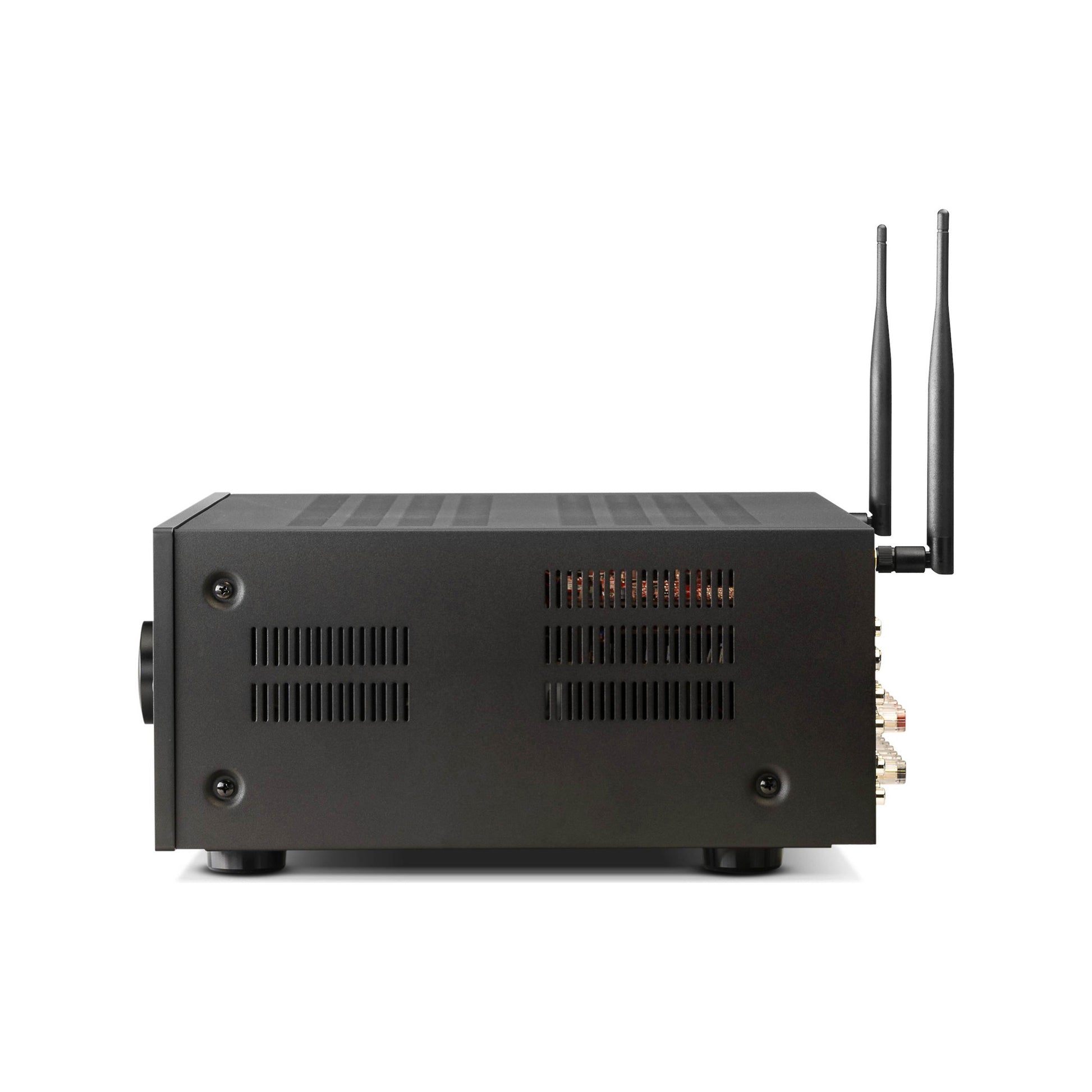 Side view of Anthem MRX 740 8K Home Theatre Receiver on white background