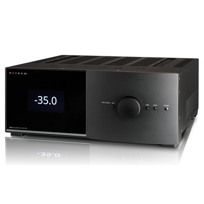 Front angle of Anthem STR Stereo Amplifier in black